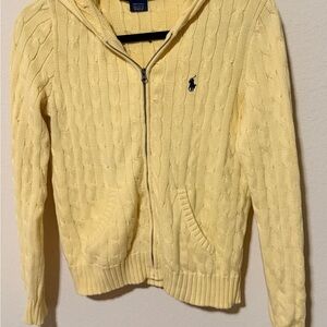 Ralph Lauren Yellow Cable Knit Sweater with hood